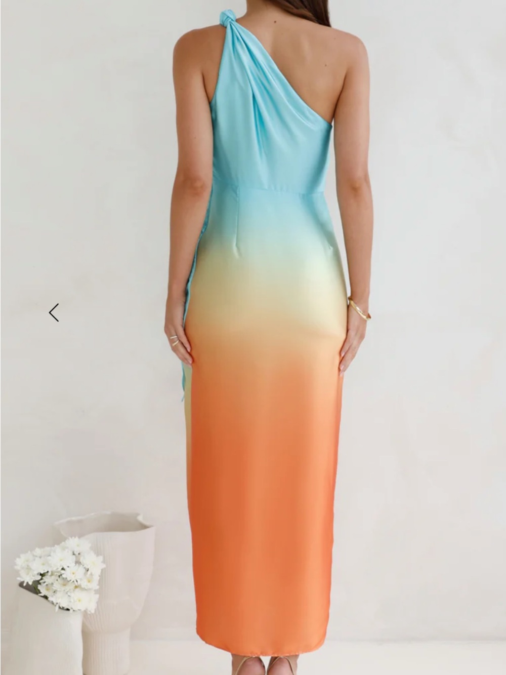 Hello Molly Ombre One-Shoulder Maxi Dress in Blue, Yellow & Orange - Picture 2 of 2